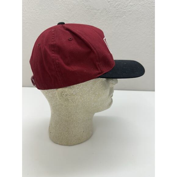 RVCA Snapback Hat Flat Brim Reb Black Logo Adjustable Mid Fit Cap - Picture 8 of 9